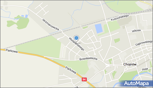 Chojnów powiat legnicki, Wyspiańskiego Stanisława, mapa Chojnów powiat legnicki