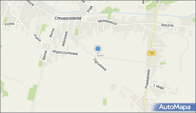 Chruszczobród, Wypoczynkowa, mapa Chruszczobród