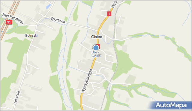 Cisiec, Wyszyńskiego Stefana, ks. prym. kard., mapa Cisiec