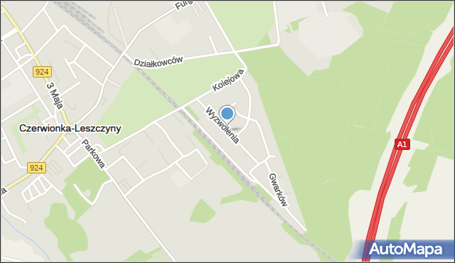 Czerwionka-Leszczyny, Wyzwolenia, mapa Czerwionka-Leszczyny