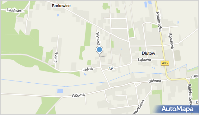 Dłutów, Wysoka, mapa Dłutów