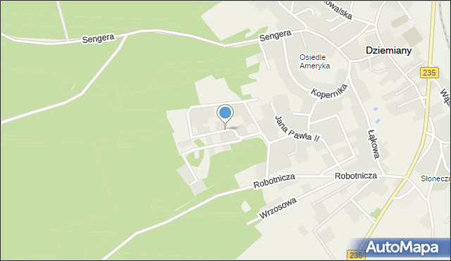 Dziemiany, Wyszyńskiego Stefana, ks. kard., mapa Dziemiany