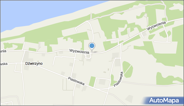 Dźwirzyno, Wyzwolenia, mapa Dźwirzyno