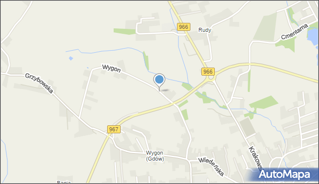 Gdów, Wygon, mapa Gdów