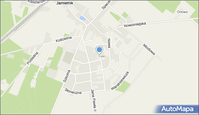 Jamielnik gmina Bratian, Wyszyńskiego Stefana, ks. kard., mapa Jamielnik gmina Bratian