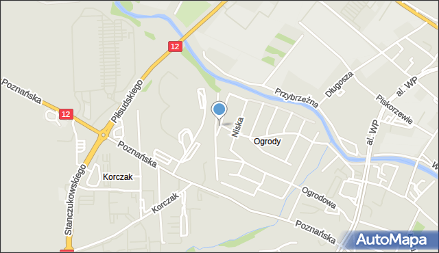 Kalisz, Wydarte, mapa Kalisza