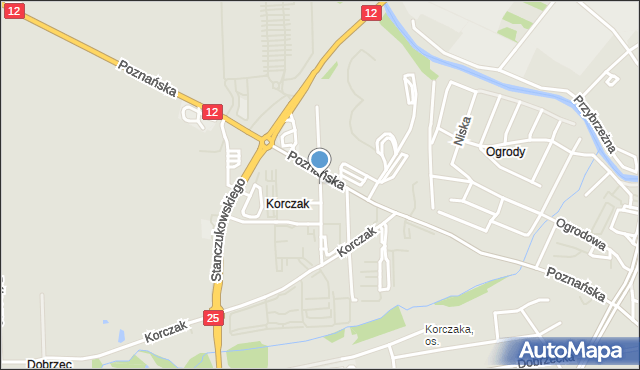 Kalisz, Wysoka, mapa Kalisza