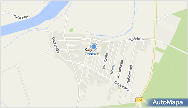 Kąty Opolskie, Wyzwolenia, mapa Kąty Opolskie