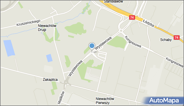 Kielce, Wystawowa, mapa Kielc
