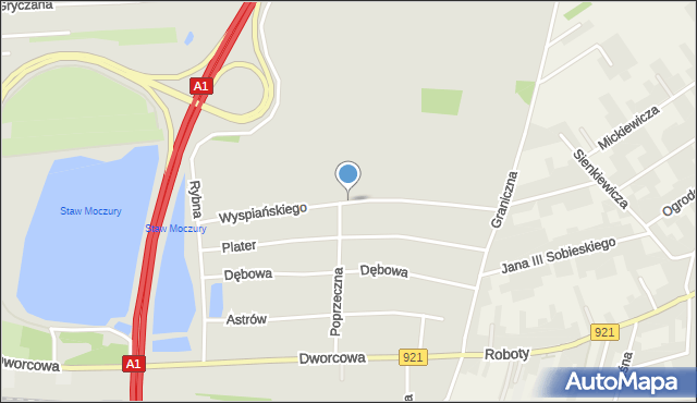 Knurów powiat gliwicki, Wyspiańskiego Stanisława, mapa Knurów powiat gliwicki