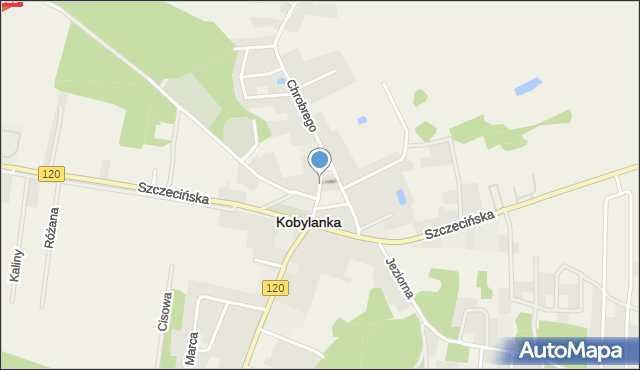 Kobylanka powiat stargardzki, Wyszyńskiego Stefana, ks. kard., mapa Kobylanka powiat stargardzki