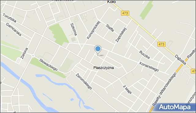 Koło, Wyspiańskiego Stanisława, mapa Koło