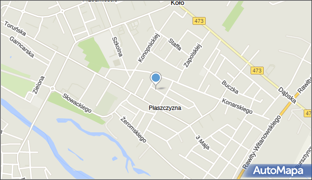 Koło, Wyspiańskiego Stanisława, mapa Koło