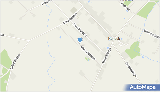 Koneck, Wyszyńskiego Stefana, ks. kard., mapa Koneck