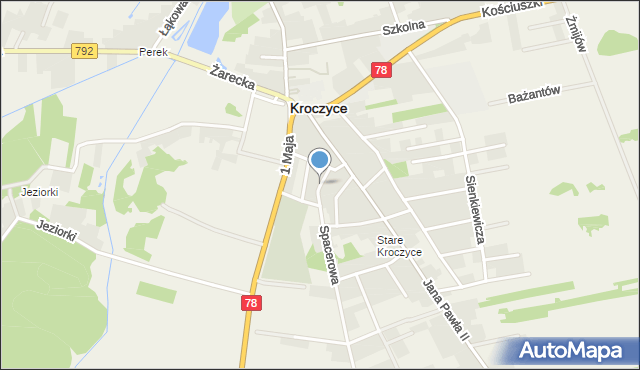 Kroczyce, Wyzwolenia, mapa Kroczyce