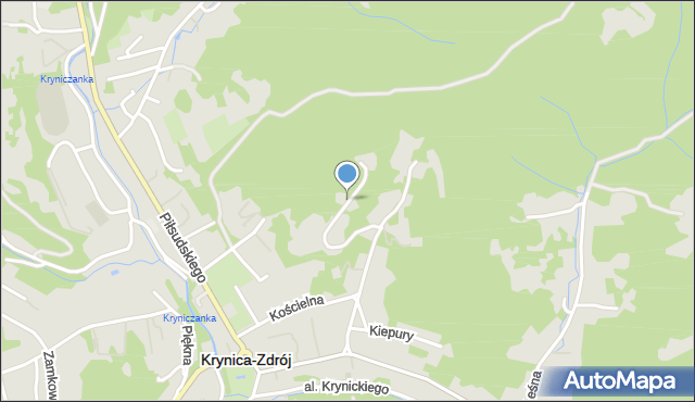 Krynica-Zdrój, Wysoka, mapa Krynica-Zdrój