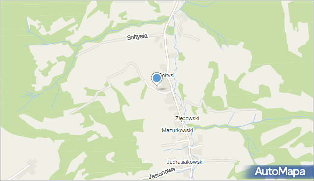 Łapszanka, Wylotowa, mapa Łapszanka