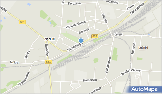 Łapy, Wygwizdowo, mapa Łapy