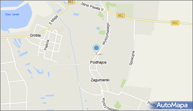 Łaszczów, Wyszyńskiego Stefana, ks. kard., mapa Łaszczów