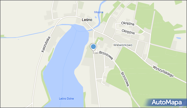 Leśno gmina Brusy, Wykopaliskowa, mapa Leśno gmina Brusy