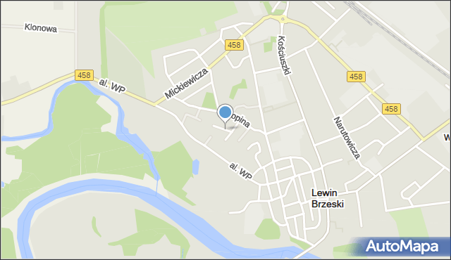 Lewin Brzeski, Wyspiańskiego Stanisława, mapa Lewin Brzeski