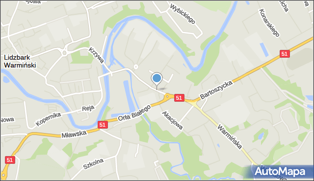 Lidzbark Warmiński, Wyszyńskiego Stefana, ks. kard., mapa Lidzbark Warmiński