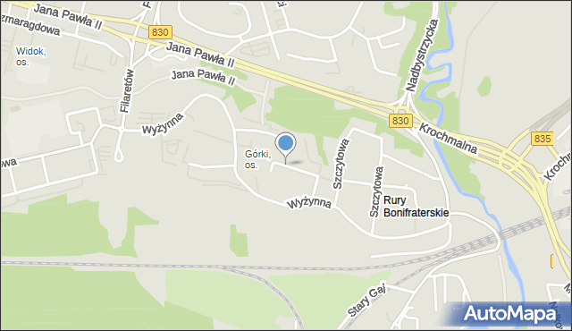 Lublin, Wyżynna, mapa Lublina