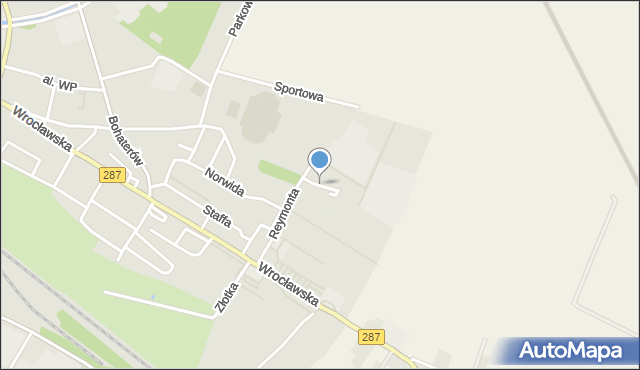 Lubsko, Wyszyńskiego Stefana, ks. kard., mapa Lubsko