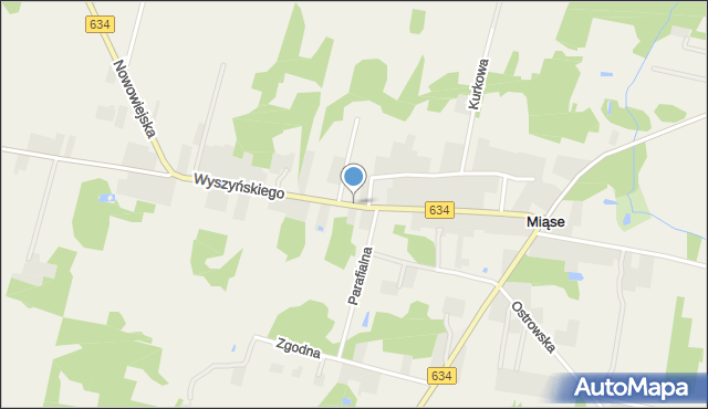 Miąse, Wyszyńskiego Stefana, ks. kard., mapa Miąse