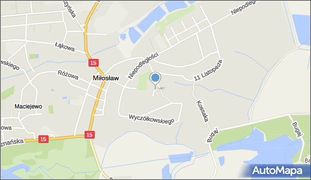 Miłosław powiat wrzesiński, Wyspiańskiego Stanisława, mapa Miłosław powiat wrzesiński
