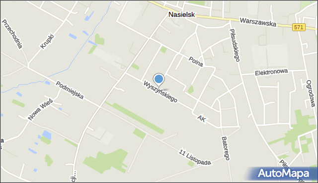Nasielsk, Wyszyńskiego Stefana, ks. kard., mapa Nasielsk