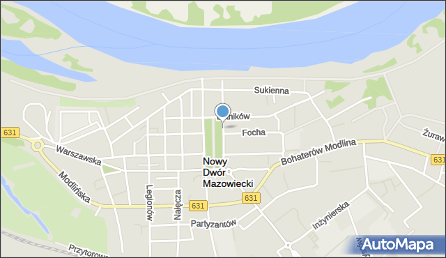 Nowy Dwór Mazowiecki, Wybickiego Józefa, gen., mapa Nowy Dwór Mazowiecki