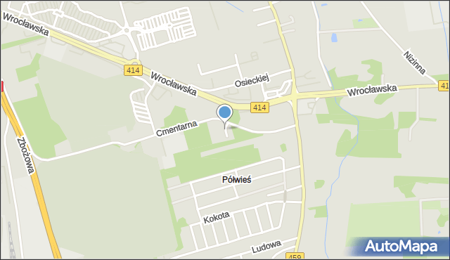 Opole, Wyszyńskiego Stefana, ks. kard., mapa Opola