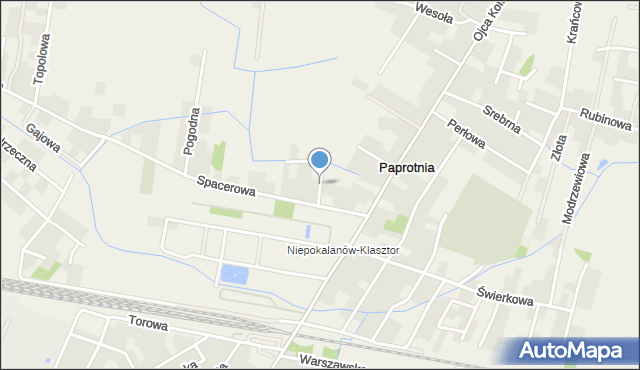 Paprotnia gmina Teresin, Wypoczynkowa, mapa Paprotnia gmina Teresin