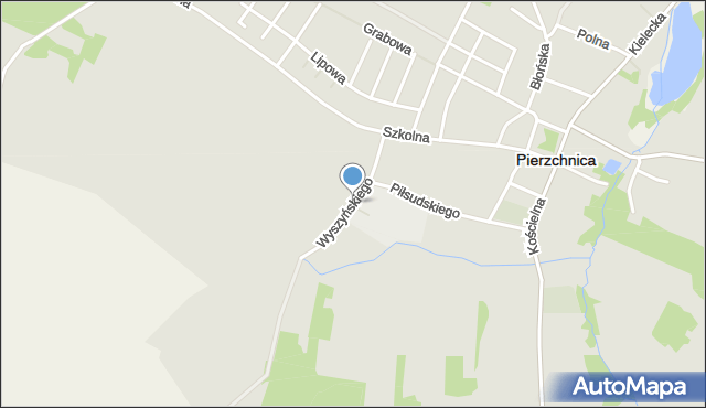 Pierzchnica powiat kielecki, Wyszyńskiego Stefana, ks. kard., mapa Pierzchnica powiat kielecki