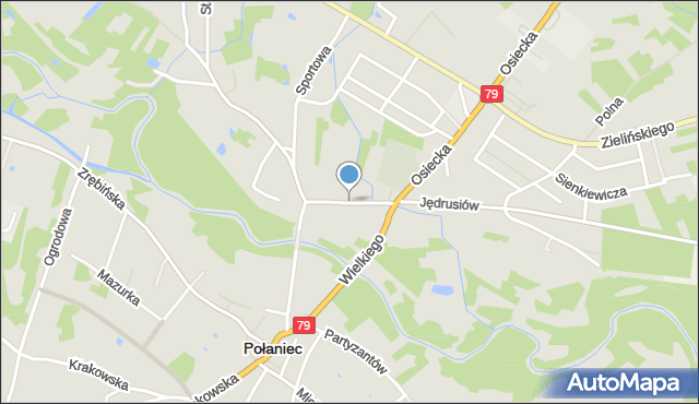 Połaniec powiat staszowski, Wyszyńskiego Stefana, ks. kard., mapa Połaniec powiat staszowski