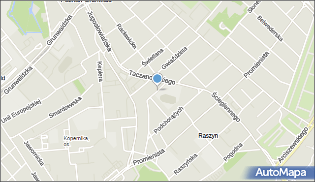 Poznań, Wysockiego Piotra, mapa Poznania