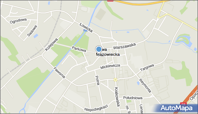 Rawa Mazowiecka, Wyszyńskiego Stefana, ks. kard., mapa Rawa Mazowiecka
