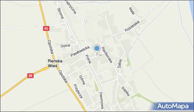 Reńska Wieś powiat kędzierzyńsko-kozielski, Wyzwolenia, mapa Reńska Wieś powiat kędzierzyńsko-kozielski