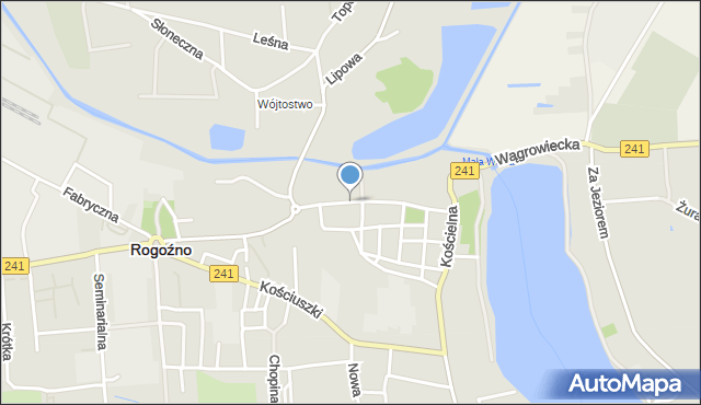 Rogoźno powiat obornicki, Wyszyńskiego Stefana, ks. kard., mapa Rogoźno powiat obornicki