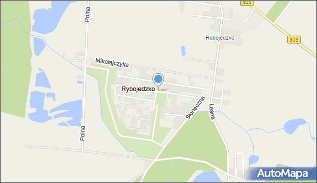 Rybojedzko gmina Stęszew, Wypoczynkowa, mapa Rybojedzko gmina Stęszew