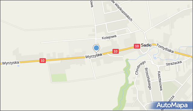 Sadki powiat nakielski, Wyrzyska, mapa Sadki powiat nakielski