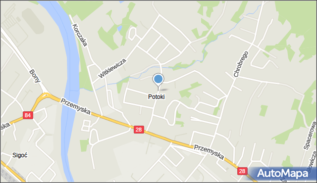 Sanok, Wyspiańskiego Stanisława, mapa Sanok