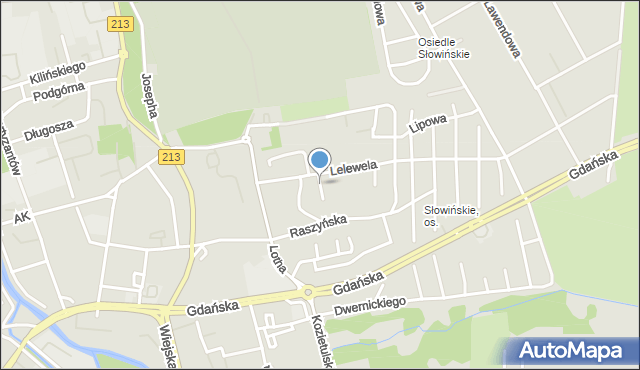 Słupsk, Wysoka, mapa Słupska