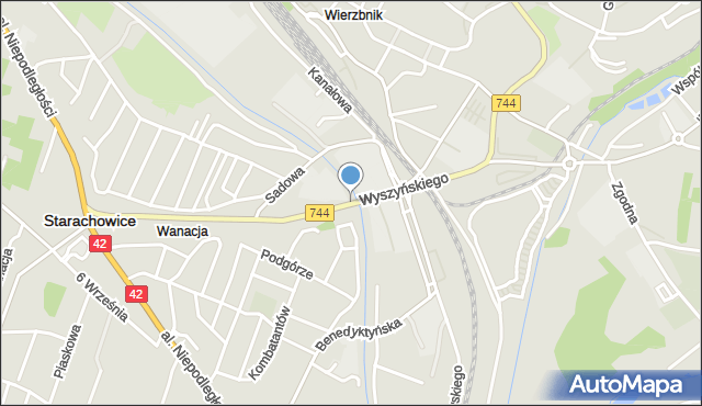 Starachowice, Wyszyńskiego Stefana, ks. kard., mapa Starachowic