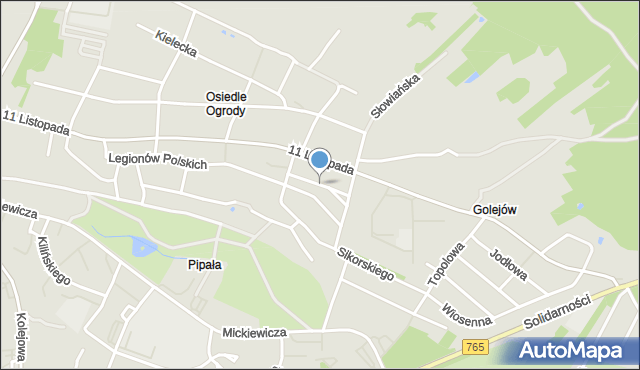 Staszów, Wybickiego Józefa, gen., mapa Staszów