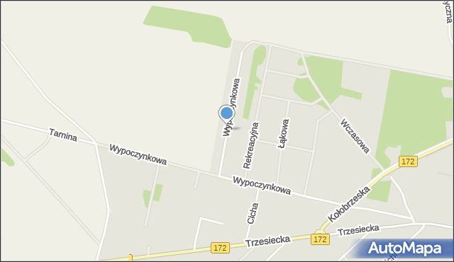 Szczecinek, Wypoczynkowa, mapa Szczecinek