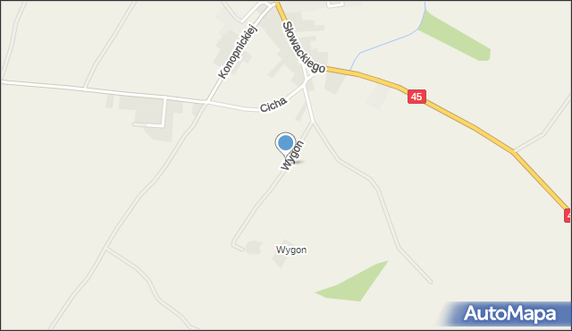 Szonowice, Wygon, mapa Szonowice