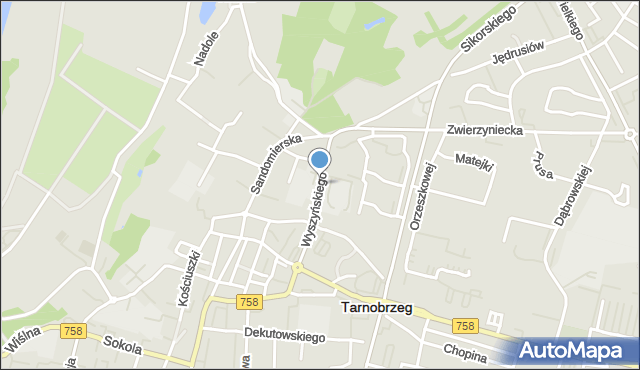 Tarnobrzeg, Wyszyńskiego Stefana, ks. kard., mapa Tarnobrzegu