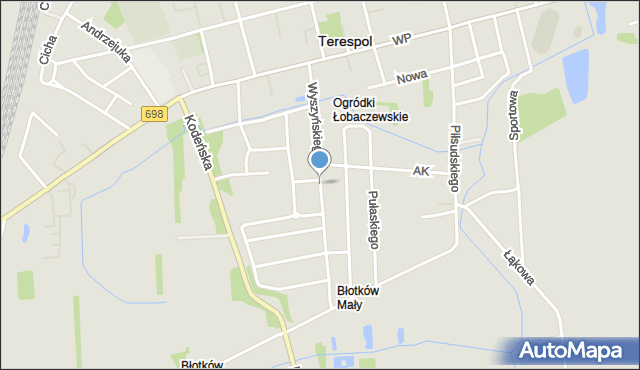 Terespol powiat bialski, Wyszyńskiego Stefana, ks. kard., mapa Terespol powiat bialski